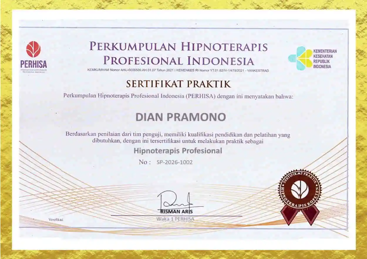 Sertifikat praktik dari PERHISA